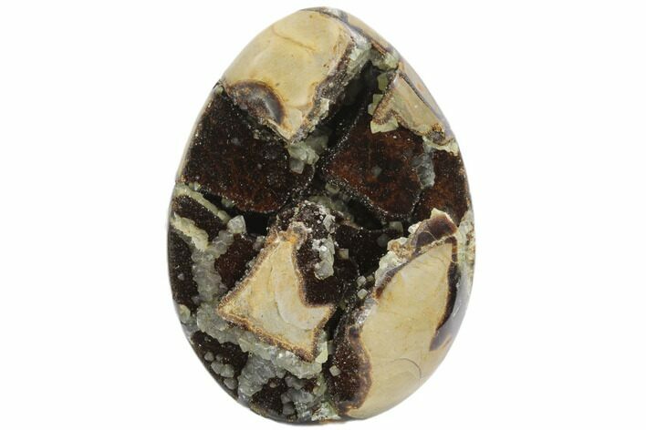 Septarian Dragon Egg Geode - Black Crystals #123012